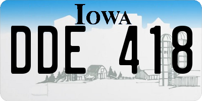 IA license plate DDE418