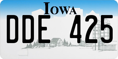 IA license plate DDE425