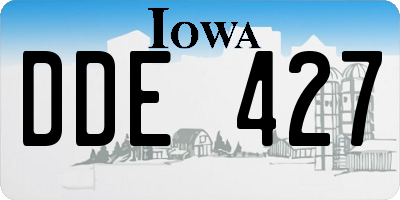 IA license plate DDE427
