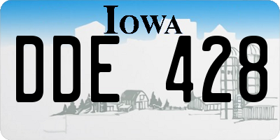 IA license plate DDE428