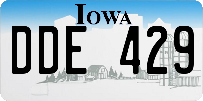 IA license plate DDE429
