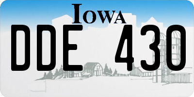 IA license plate DDE430