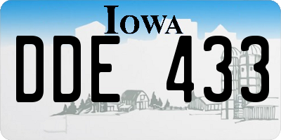 IA license plate DDE433