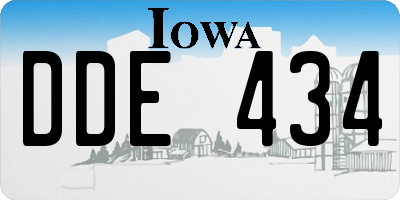 IA license plate DDE434