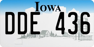 IA license plate DDE436