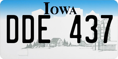 IA license plate DDE437