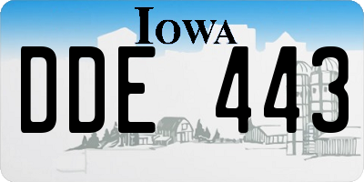 IA license plate DDE443