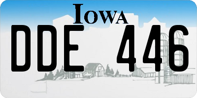 IA license plate DDE446