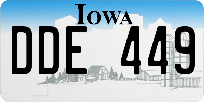 IA license plate DDE449