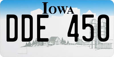 IA license plate DDE450