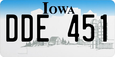 IA license plate DDE451
