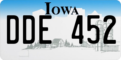 IA license plate DDE452