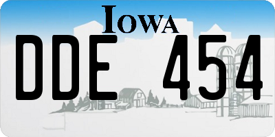IA license plate DDE454