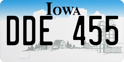 IA license plate DDE455