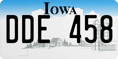 IA license plate DDE458
