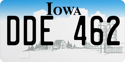 IA license plate DDE462