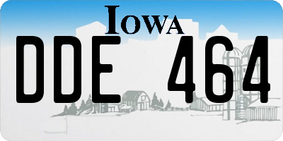 IA license plate DDE464