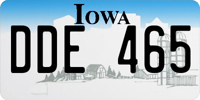 IA license plate DDE465