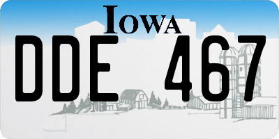 IA license plate DDE467