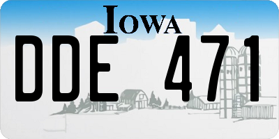 IA license plate DDE471
