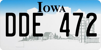 IA license plate DDE472
