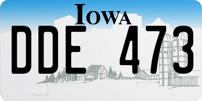 IA license plate DDE473