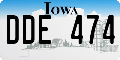 IA license plate DDE474