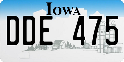 IA license plate DDE475