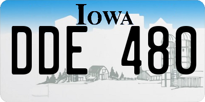 IA license plate DDE480