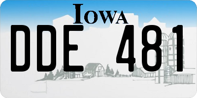 IA license plate DDE481