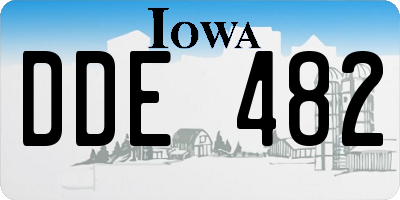 IA license plate DDE482
