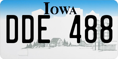 IA license plate DDE488