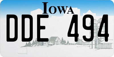 IA license plate DDE494