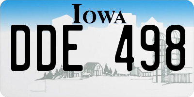 IA license plate DDE498