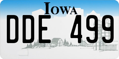 IA license plate DDE499