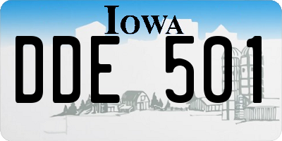 IA license plate DDE501