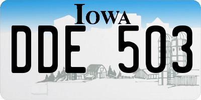 IA license plate DDE503
