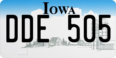 IA license plate DDE505