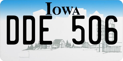 IA license plate DDE506