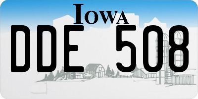 IA license plate DDE508