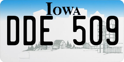 IA license plate DDE509