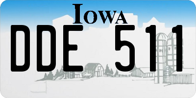 IA license plate DDE511