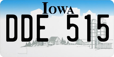 IA license plate DDE515