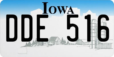 IA license plate DDE516