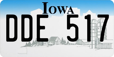 IA license plate DDE517