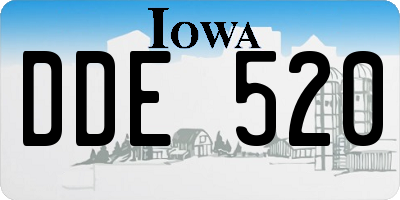 IA license plate DDE520
