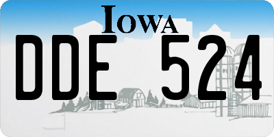 IA license plate DDE524