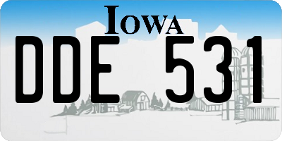 IA license plate DDE531