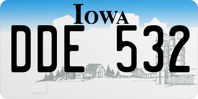 IA license plate DDE532