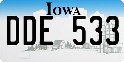 IA license plate DDE533